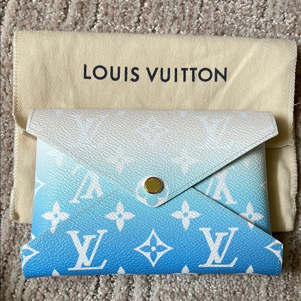Louis Vuitton Blue and White Clutch